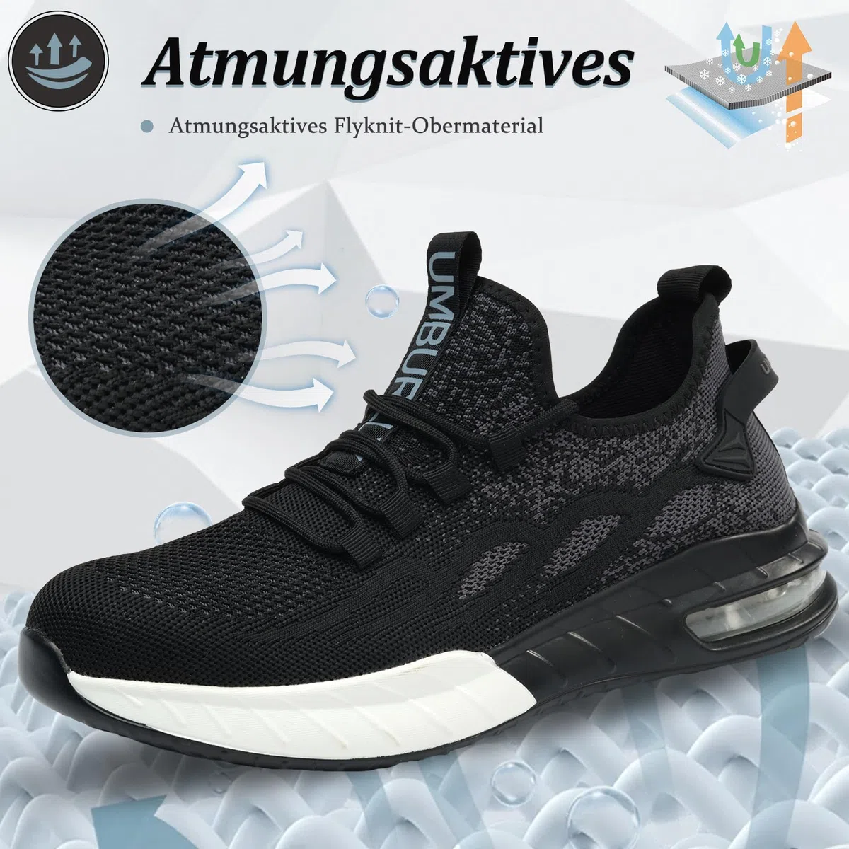 Sicherheitsschuhe Damen Leicht Sportlich Arbeitsschuhe Herren Atmungsaktiv Stahlkappenschuhe rutschfest Schutzschuhe mit Stahlkappe