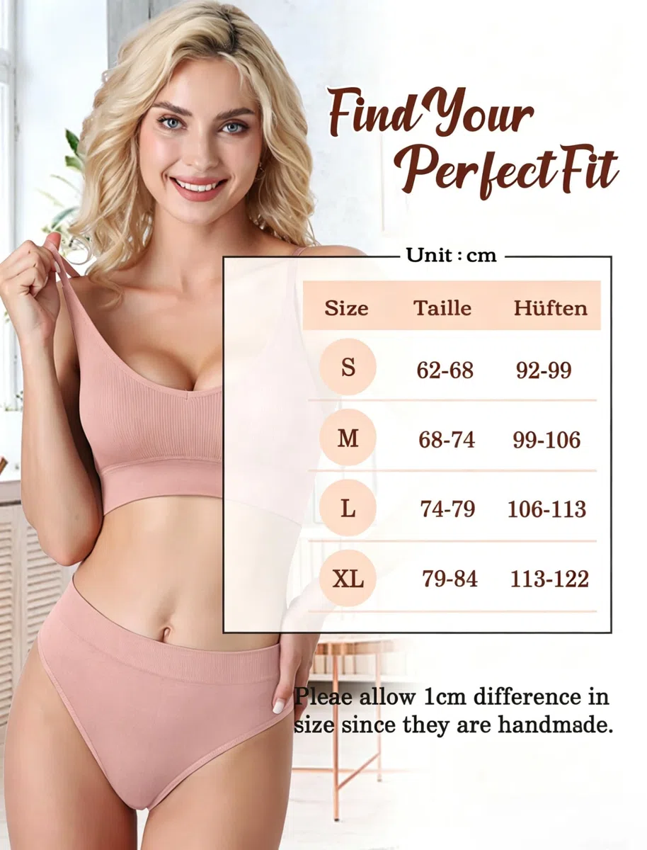 6er-Pack String Tangas Damen Bauchweg Unterhosen Tanga Damen Nahtlose Strings Tanga Set Hoher Taille Unterhosen Unterwäsche Frauen Baumwolle String Atmungsaktiv Weich Panties