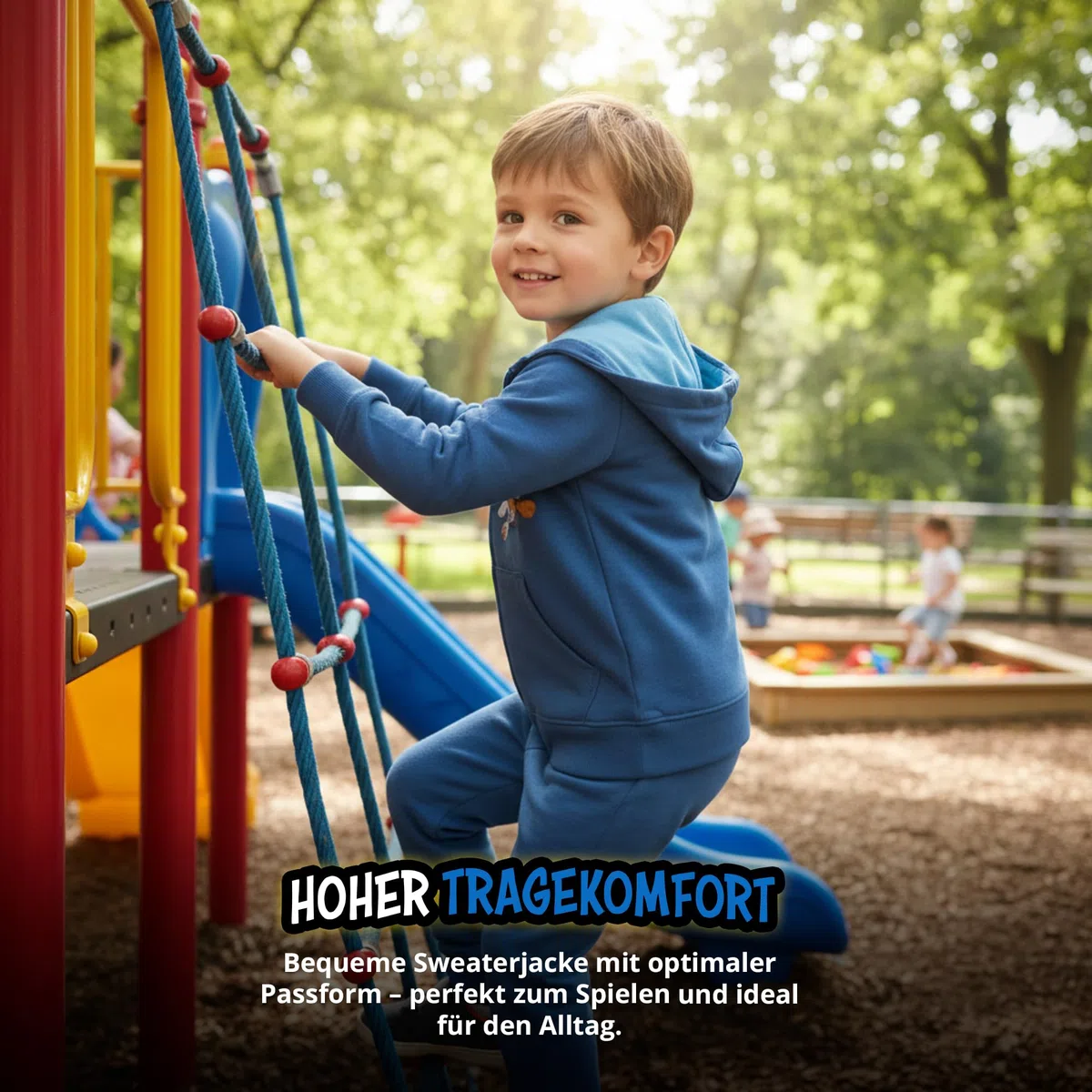 United Labels Paw Patrol Sweatjacke mit Kapuze für Jungen, Blau, Adventure, Kapuzenpullover mit Reißverschluss, Hoodie Kapuzenjacke für Kinder