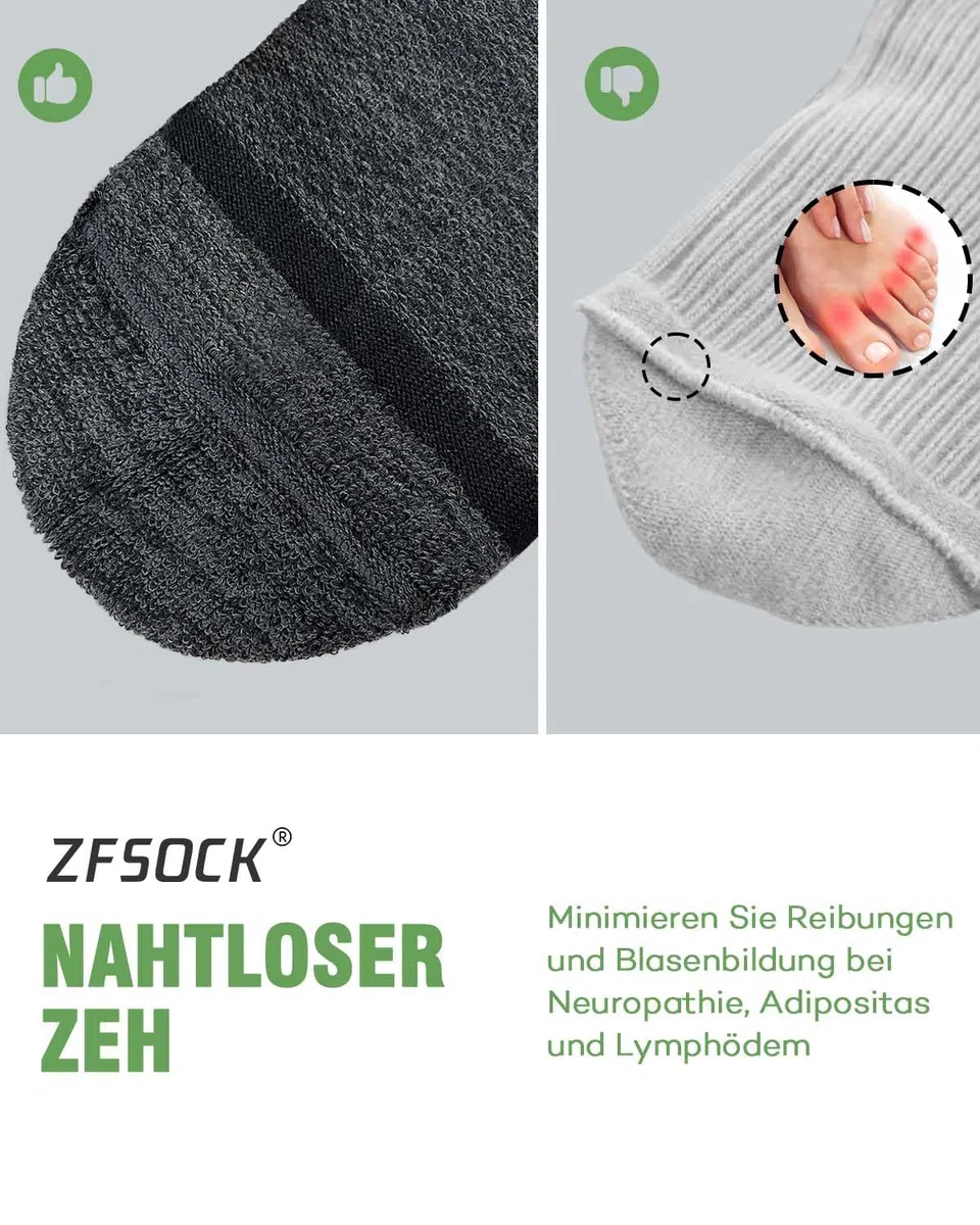 Diabetiker Socken Herren Damen: Bambus Stoppersocken mit Komfortbund Ohne Gummibund & Naht Extra Weite Antirutschsocken Für Geschwollene Füße Schwangere Senioren