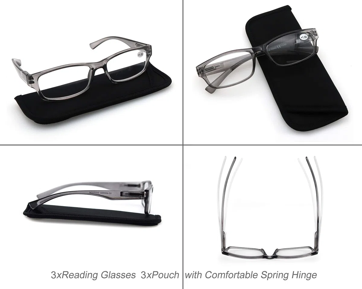 MODFANS 3 Pack Lesebrille Herren/Damen,Gute Brillen,Hochwertig,Rechteckig,Komfortabel,Super Lesehilfe,fur Manner und Frauen