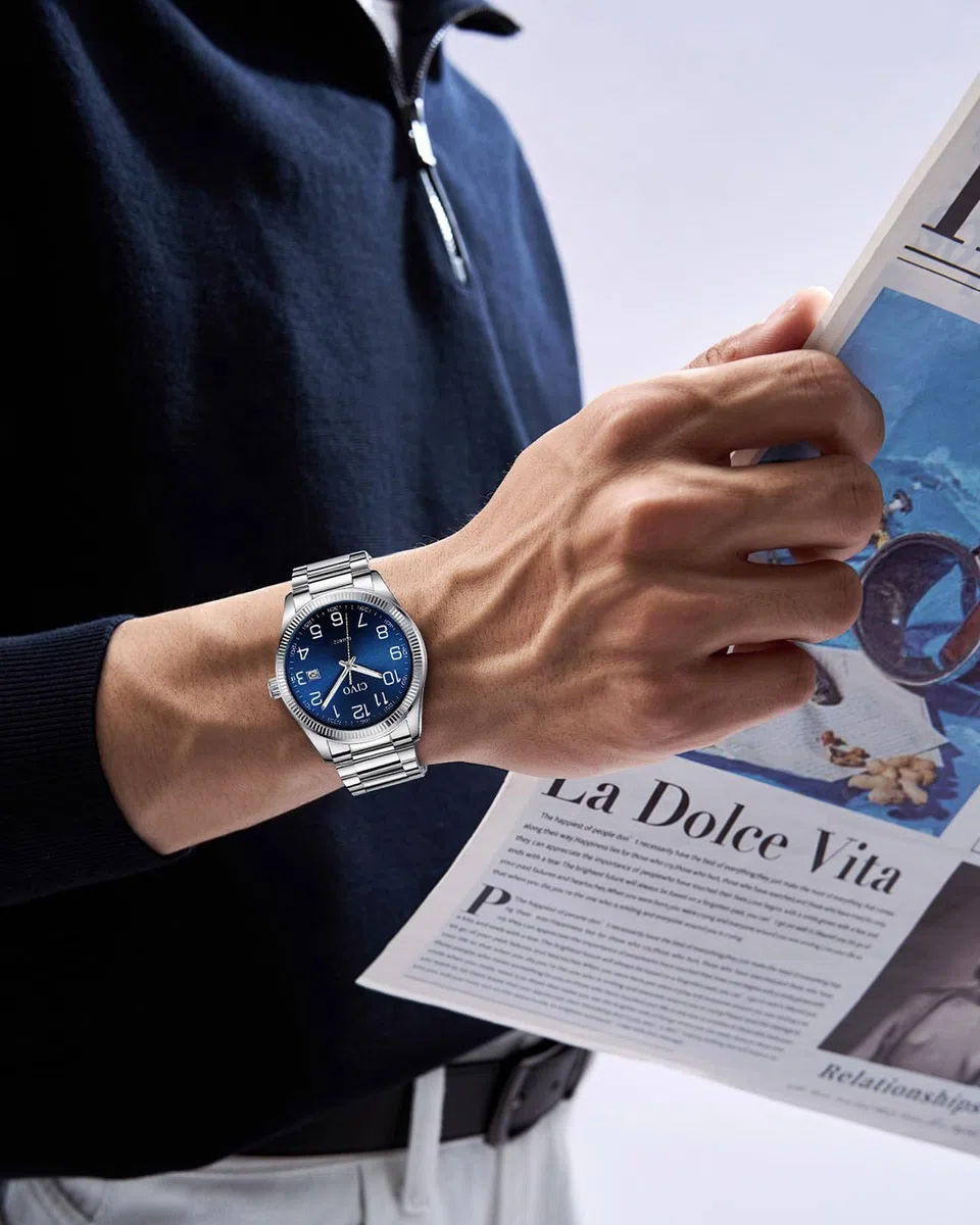 CIVO Silber Herrenuhr Leicht Lesbar: Edelstahl Analog Großes Zifferblatt Wasserdicht - Geschenk für Senioren mit Sehschwäche