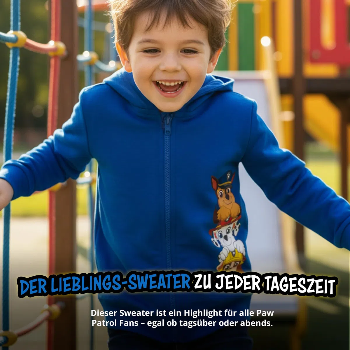 United Labels Paw Patrol Sweatjacke mit Kapuze für Jungen, Blau, Kapuzenpullover mit Reißverschluss, Hoodie Kapuzenjacke für Kinder