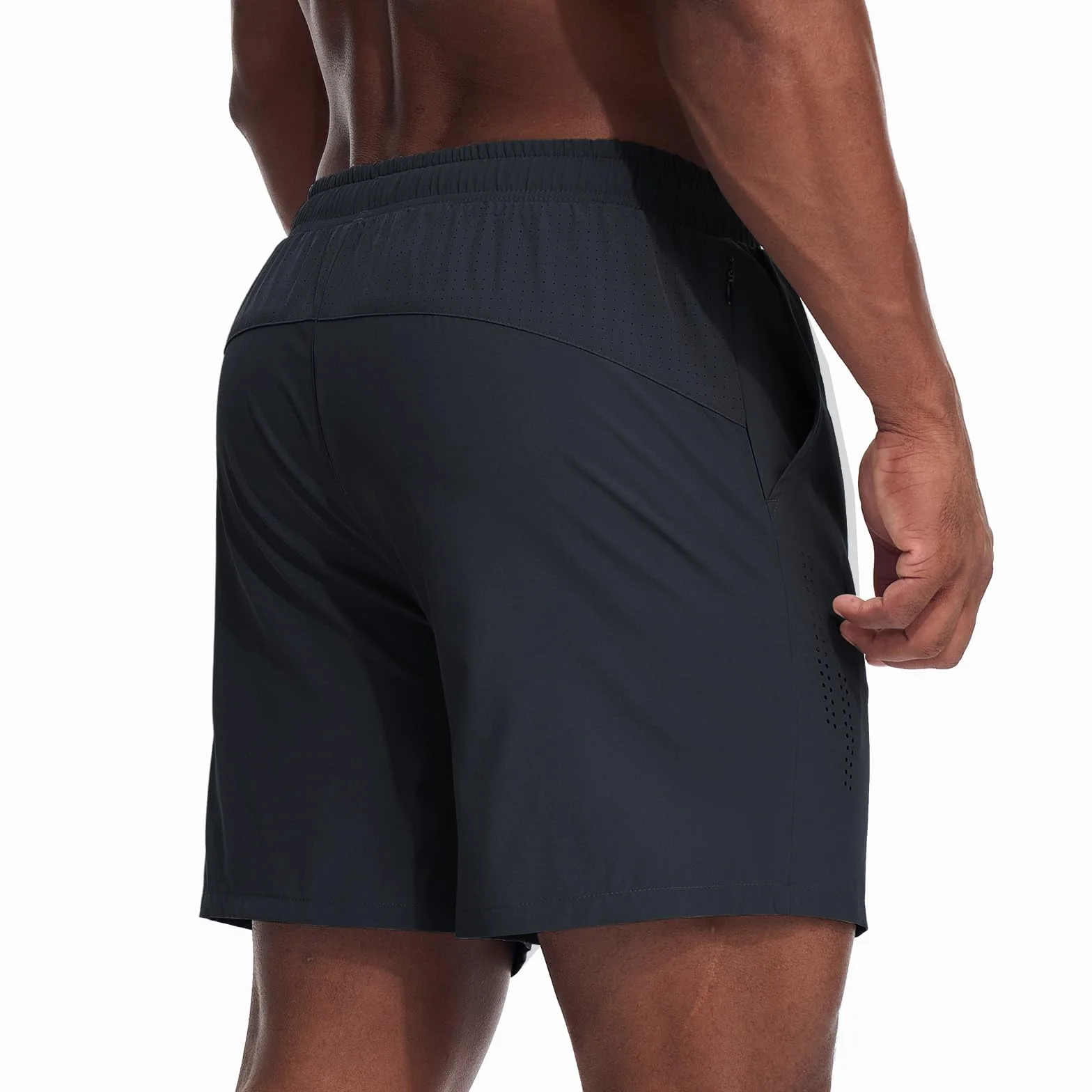 Herren Sporthose Kurz Laufshorts Kurze 2 in 1 Running Shorts Mit Eingebaut Taschen