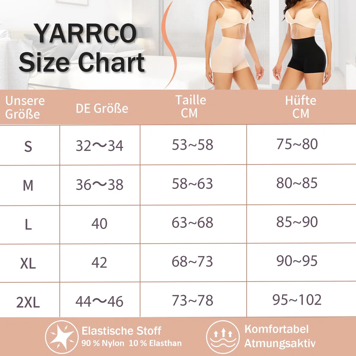 YARRCO Nahtlose Miederhose Leicht Formende Bauchweg Unterhose Damen Mittelhohe Taille Shapewear Kurze Leggings Miederpants Unterwäsche