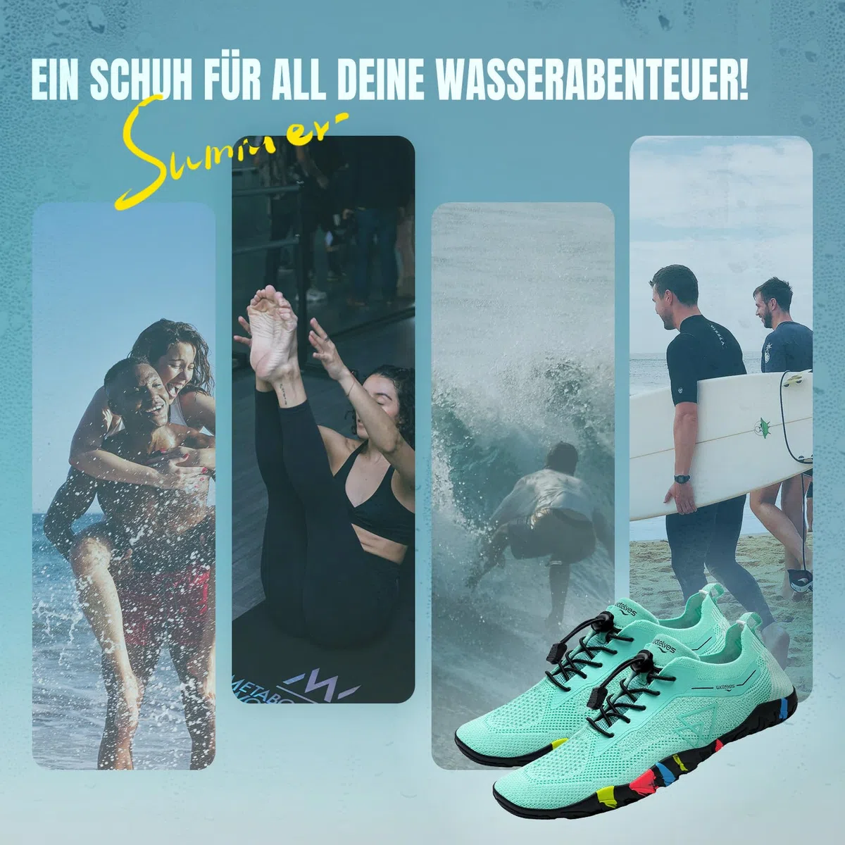 WateLves Badeschuhe Wasserschuhe Damen Herren Schnell Trocknende und Schnell Tragende Strandschuhe für Tauchen Surfen Wassersport Wandern Yoga Alltag 36-48EU