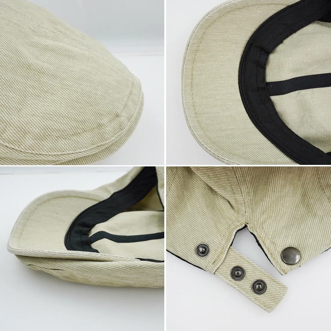 Baumwolle Herren Newsboy Schiebermütze Flatcap Tellermütze Schlägermütze Gatsby Ivy Barett Cap Sommer Atmungsaktiv Verstellbare Vintage Cabbie Cap 57-61CM