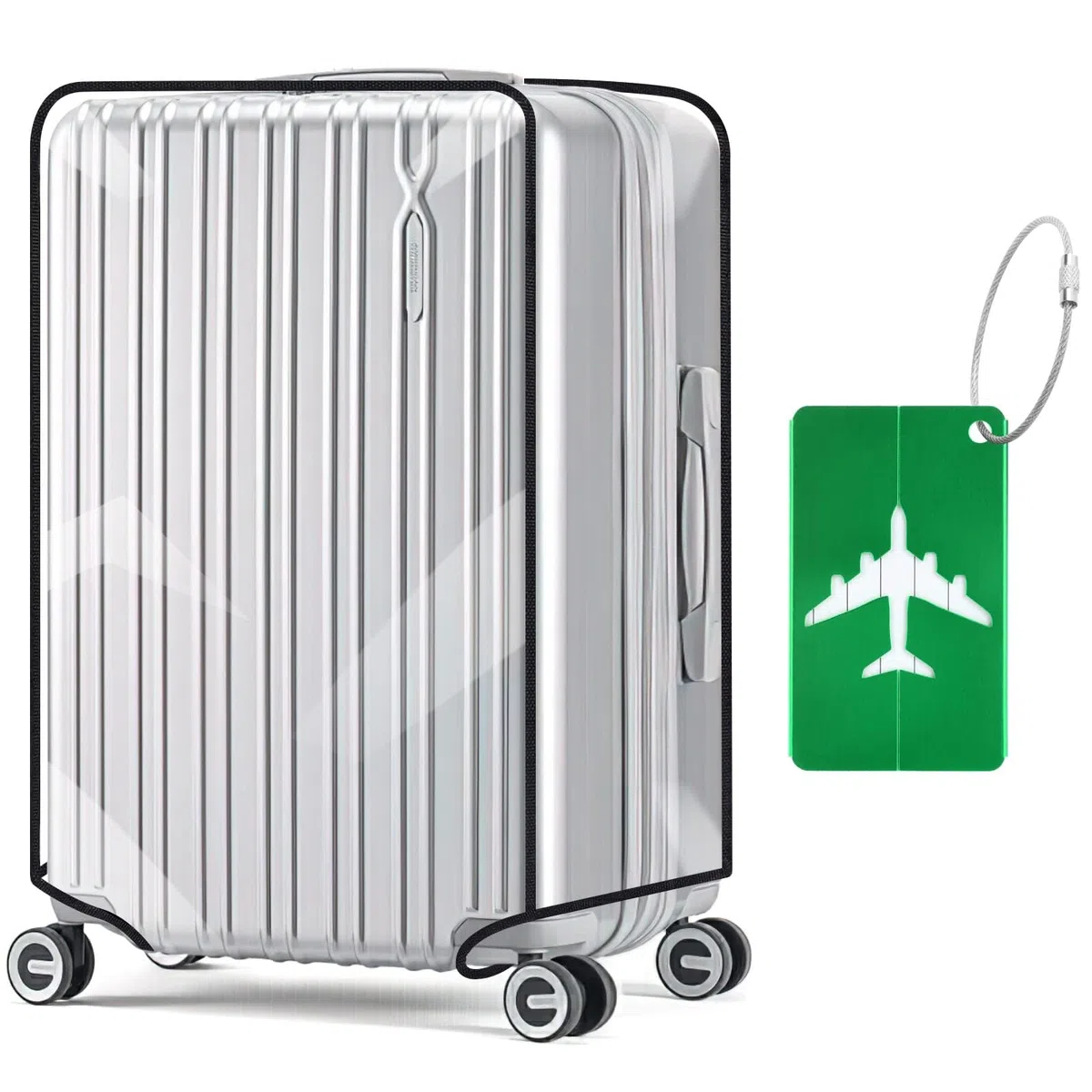 flintronic PVC Koffer Abdeckungen, 30 Zoll Reisekoffer-Schutzhülle Gepäck Cover, Transparente Kofferschutzhülle, Wasserdicht Gepäckabdeckung, Staubdichte Kratzfeste Schutzhülle