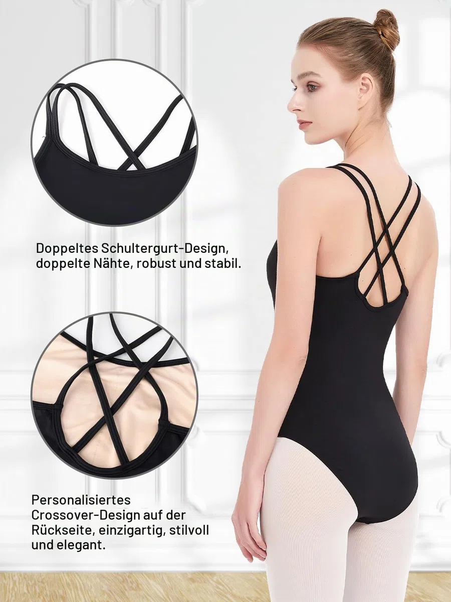 Ballett Trikot Damen Camisole Turnanzug Hohe Elastizität Ballettkleidung Damen Ballettanzug Turnanzug Gymnastikanzug Leotard Tanz body