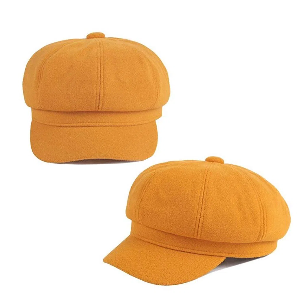 QICHEN Schirmmütze Damen Winter Wollmischung Newsboy Beret Cap Ballonmütze Cabbie Mütze