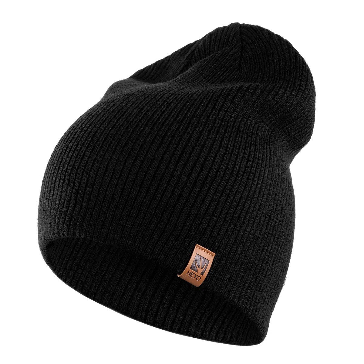 HEYO Herren Wintermütze Schlauchschal Handschuhe 3er Set | Warme Winter Mütze Schal Winterhandschuhe Schwarz HZ0006 (Schwarz)