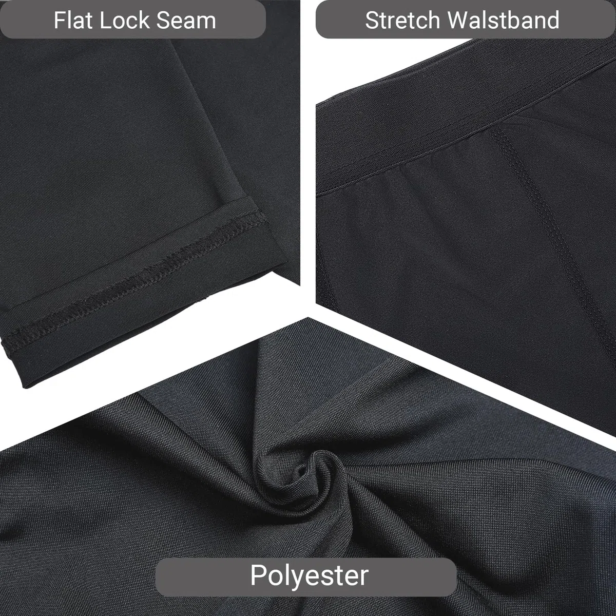 2 Stück Kompressions Leggings Kinder Jungen, Kompressionshose für Jungen,Lange Sportleggings für Fußball und Basketball (Schwarz+Weiß)
