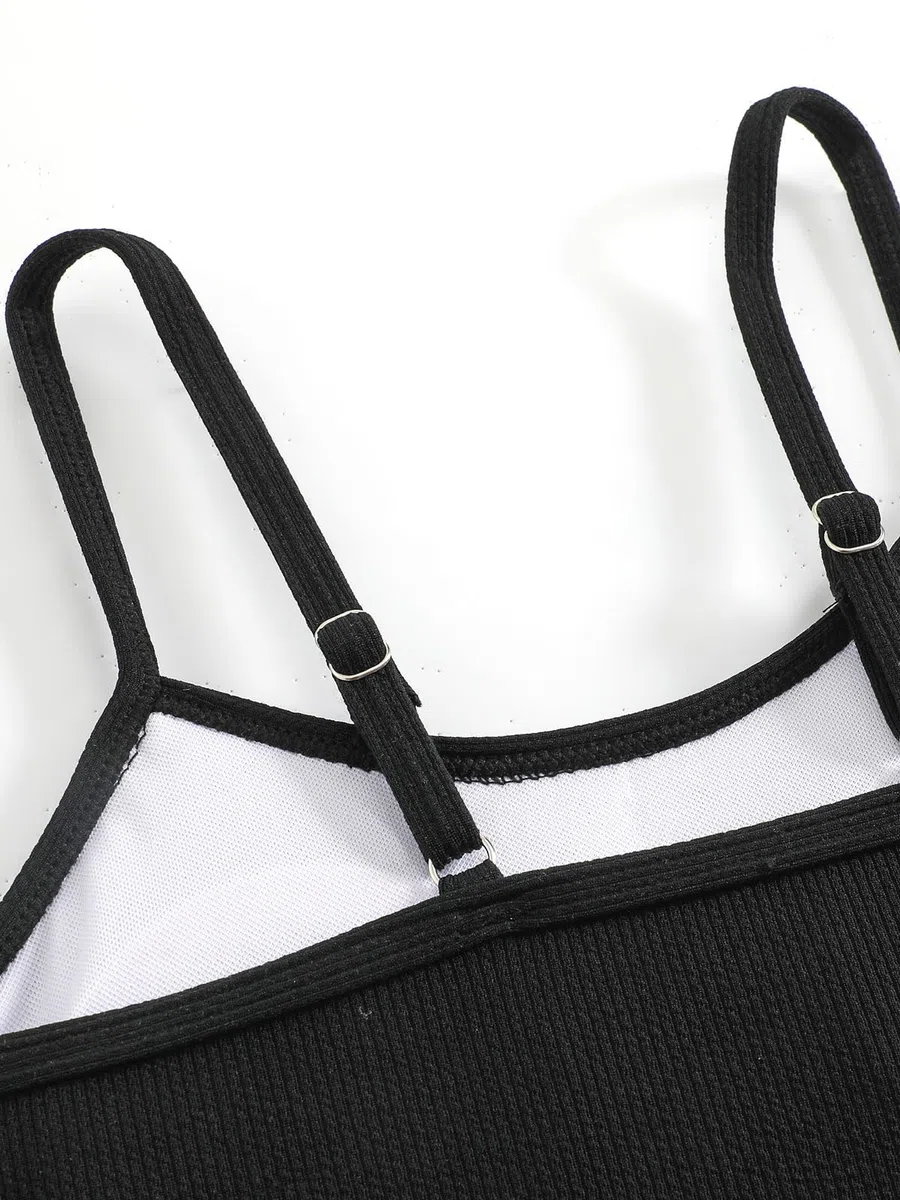 Mädchen-Bikini-Set mit Röcken, Geripptes Badeanzug-3-Teil-Set, Schwimmbekleidung für Teenager, Größen 9 10 11 12 13 14 Jahre (128,134,140,146,152,158,164)