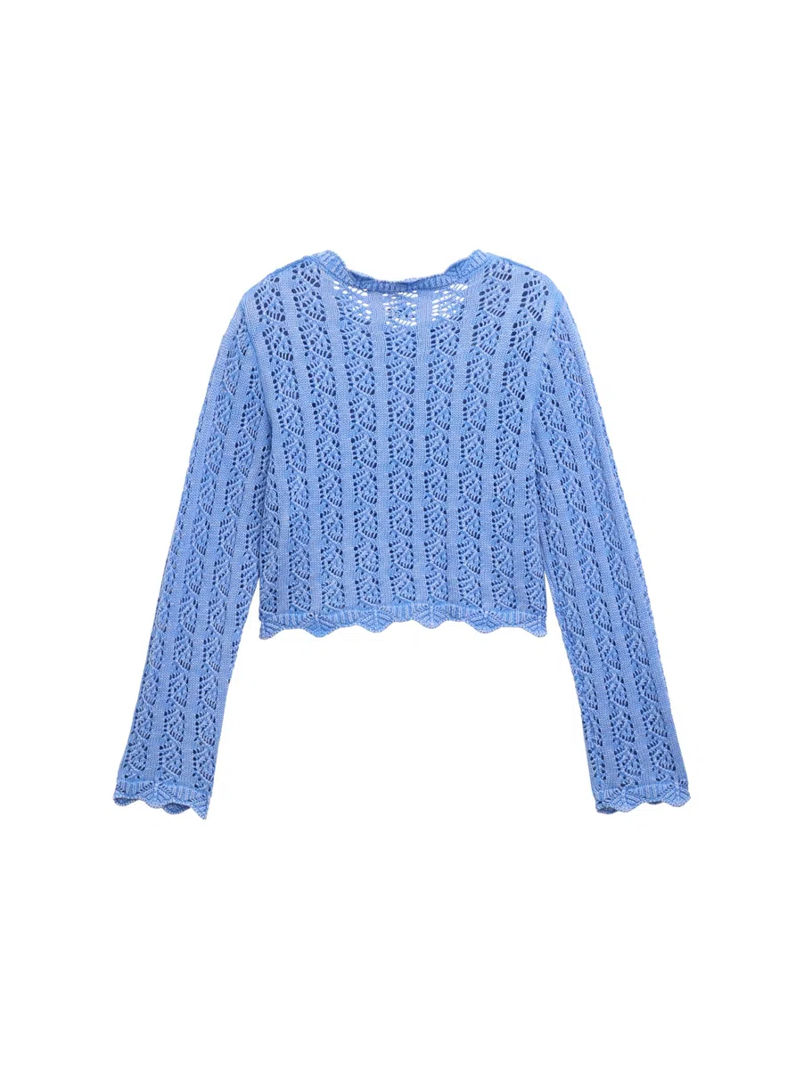 TOM TAILOR Mädchen Kinder Cropped Ajour Strickpullover