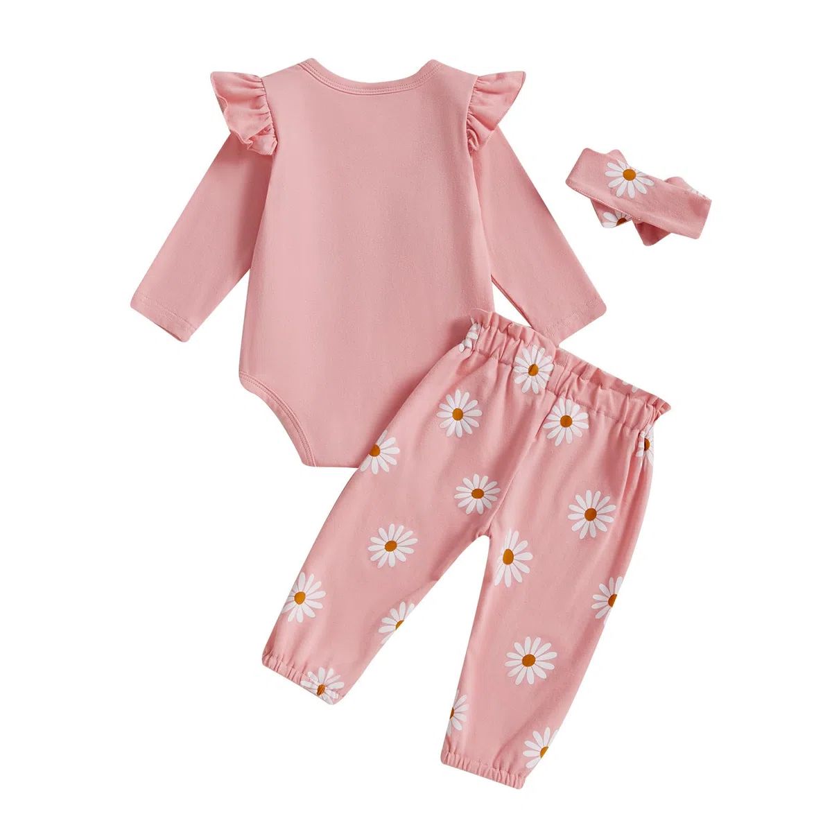 Geagodelia Baby Mädchen 1. Geburtstag Kleidung Babykleidung Outfit Set Langarm Body Strampler + Hose + Stirnband Neugeborene Weiche Babyset 1 Jahr Zweiteiler