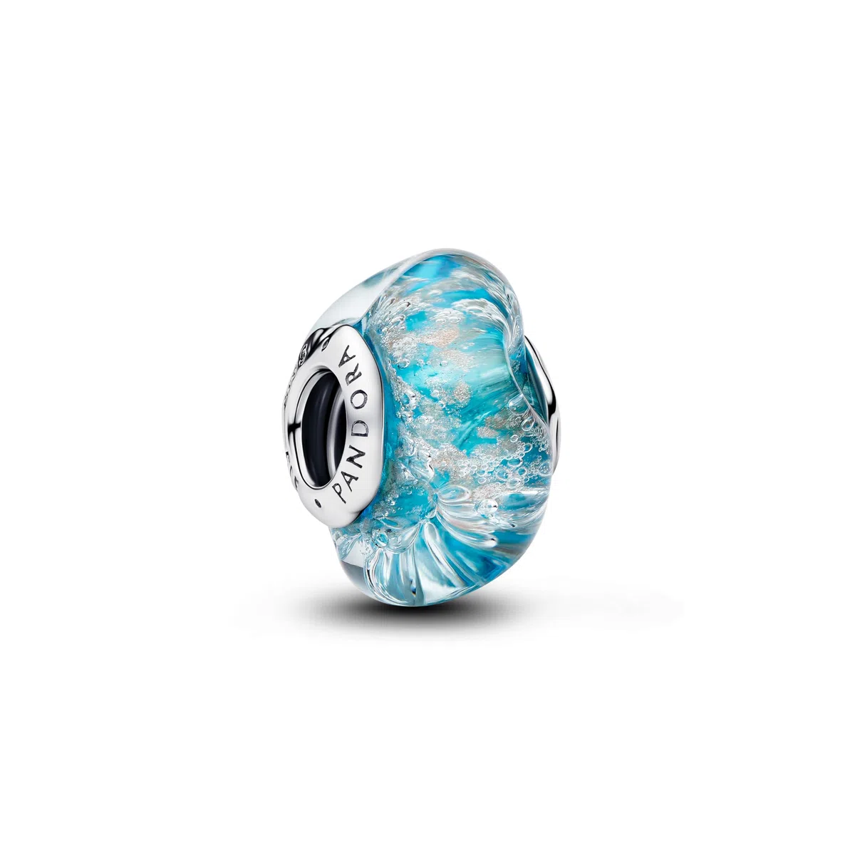 PANDORA Sterling Silber Charm Türkis Muranoglas Glitter