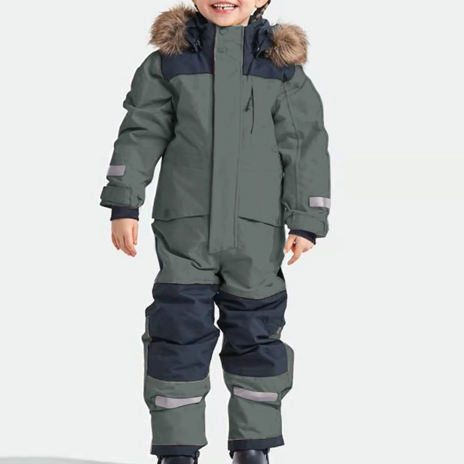 Schneeanzug Kinder Unisex Kinder Skioverall Mit Kapuze Schneeanzug Wasserdicht Atmungsaktiv SkianzüGe Verdickt Warm Outdoor Regenoverall Einteiligerschneeoverall SkianzüGe Mit Kapuze Snowboard