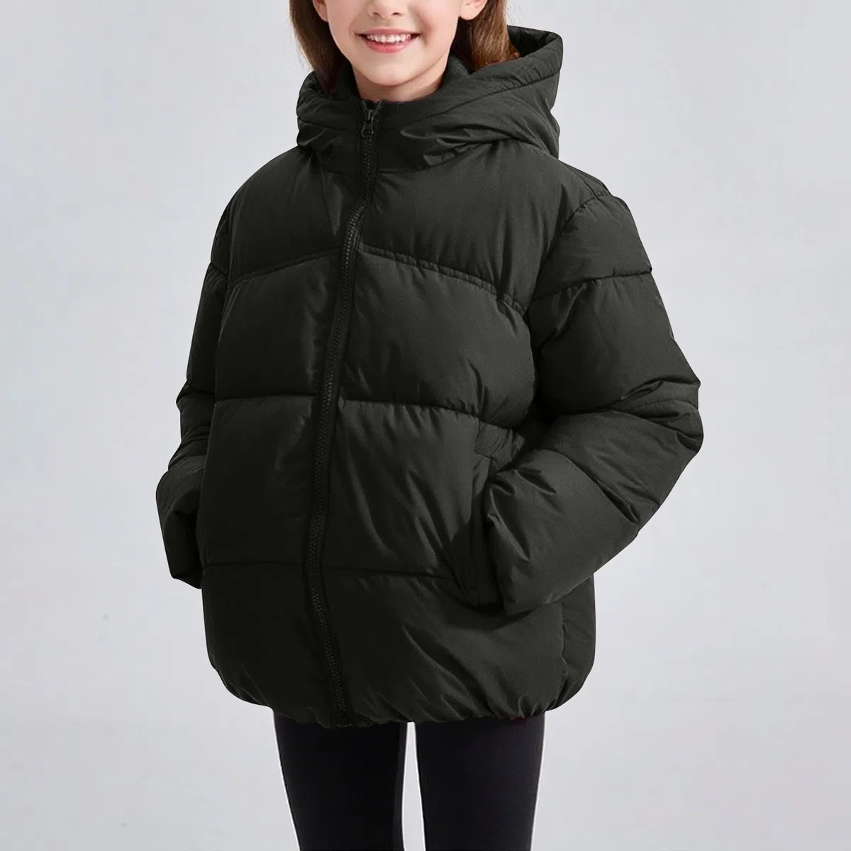 XINYUNZU Mädchen Winterjacke Warme Puffer Jacke Daunenjacke Kuscheljacke Kinderjacke Casual Coat Girl Dicke Steppjacke Pufferjacke Kapuzenjacke Daunenjacke Outdoor Jacken für Kinder 2-12 Jahre