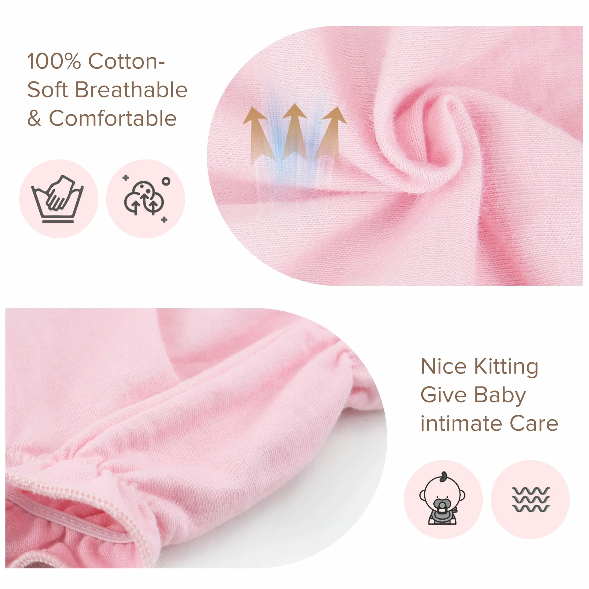 Höschen Packung mit 4 Baby Unterwäsche Kleinkinder Windelhosen Unterwäsch, Komfort Elegant Uni-Farbe mit Prinzessin Rüschen Unterhose Unterwäsche für Baby Mädchen