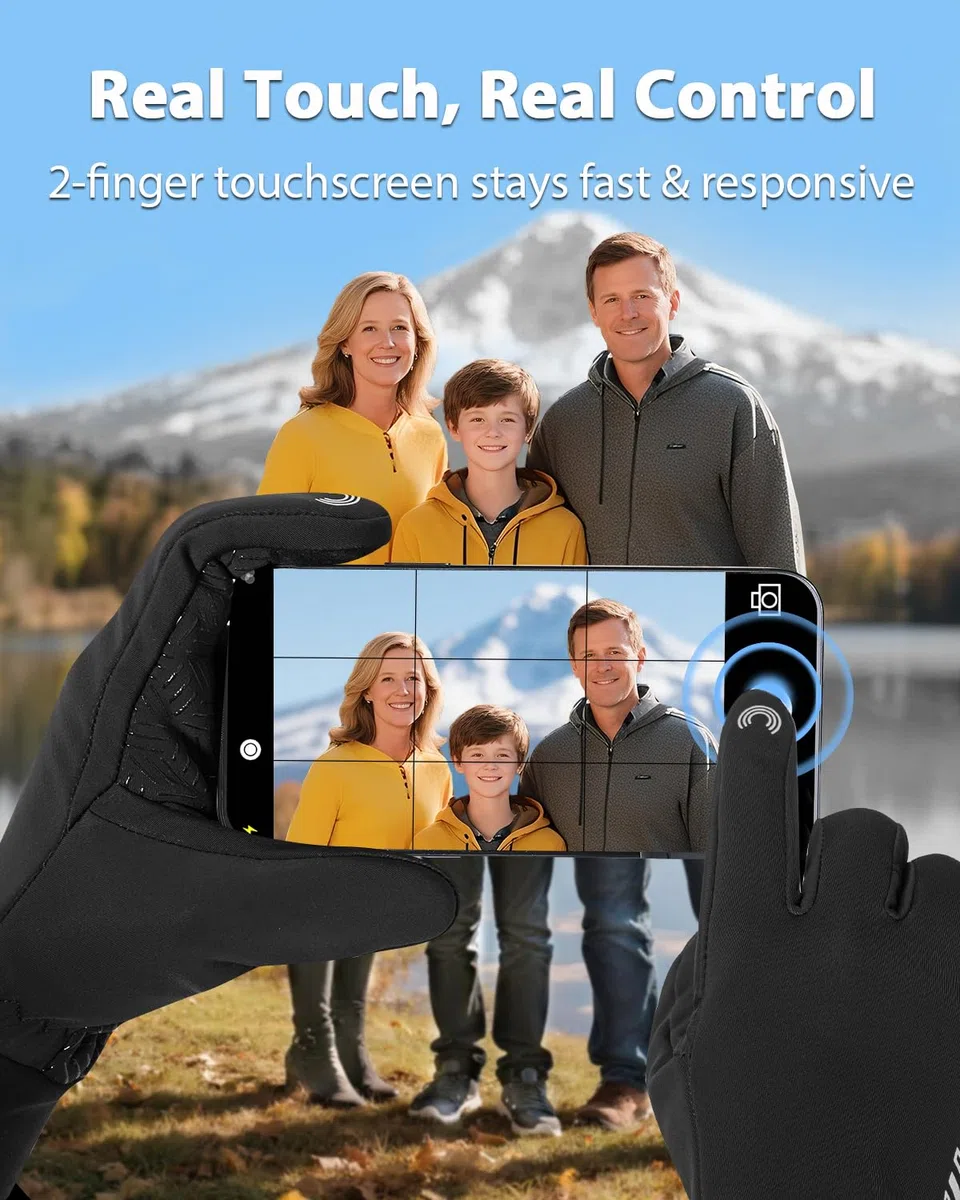 RIGWARL Winterhandschuhe Herren Damen, wasserdichte Touchscreen Fahrradhandschuhe Herren, Thermohandschuhe Winddicht Handschuhe Damen für Reiten Laufen Motorrad Wandern Radfahren, Spazieren