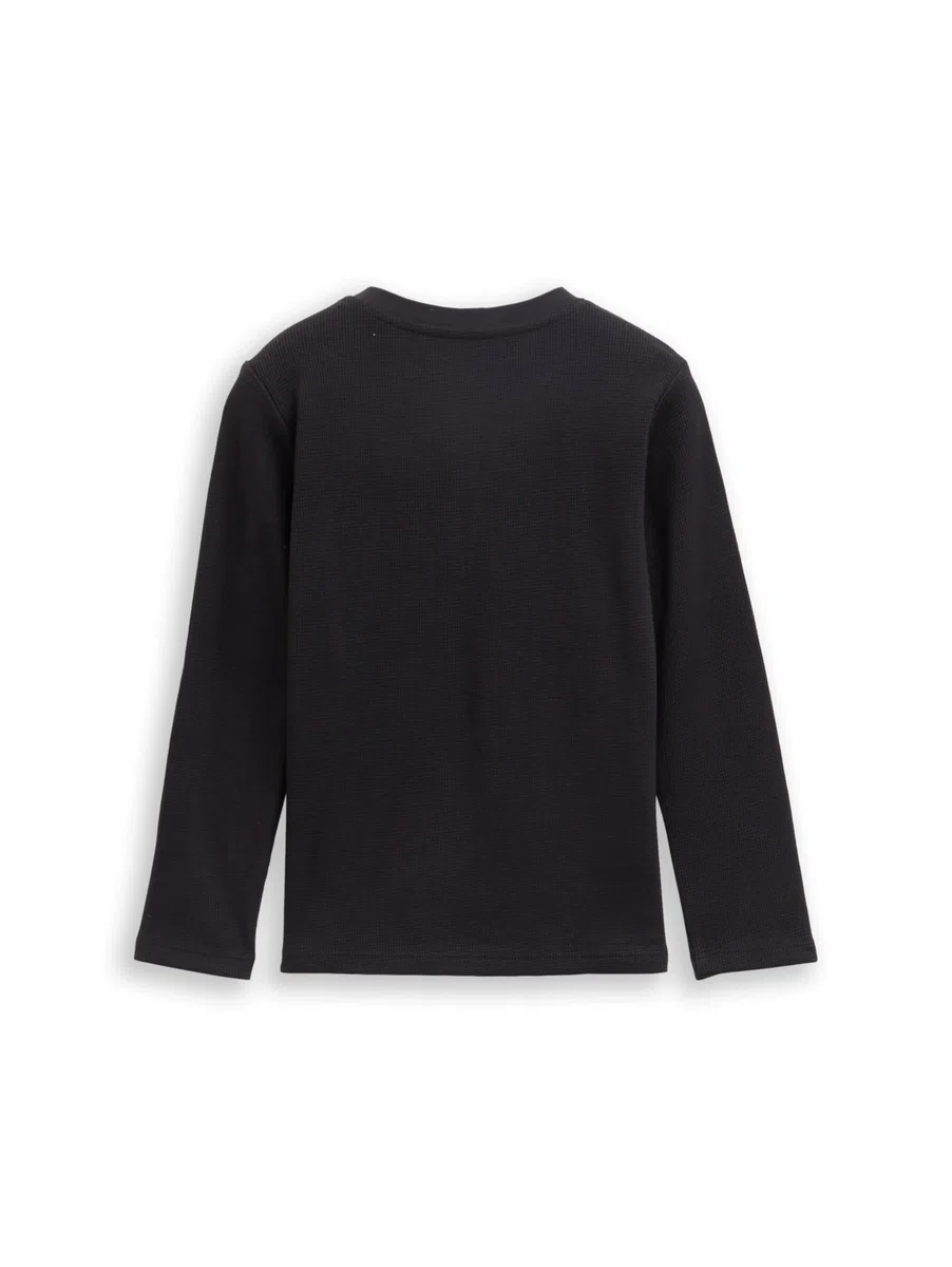 Tom Tailor Jungen 1047484 Kinder Henley Langarmshirt mit Waffelstruktur