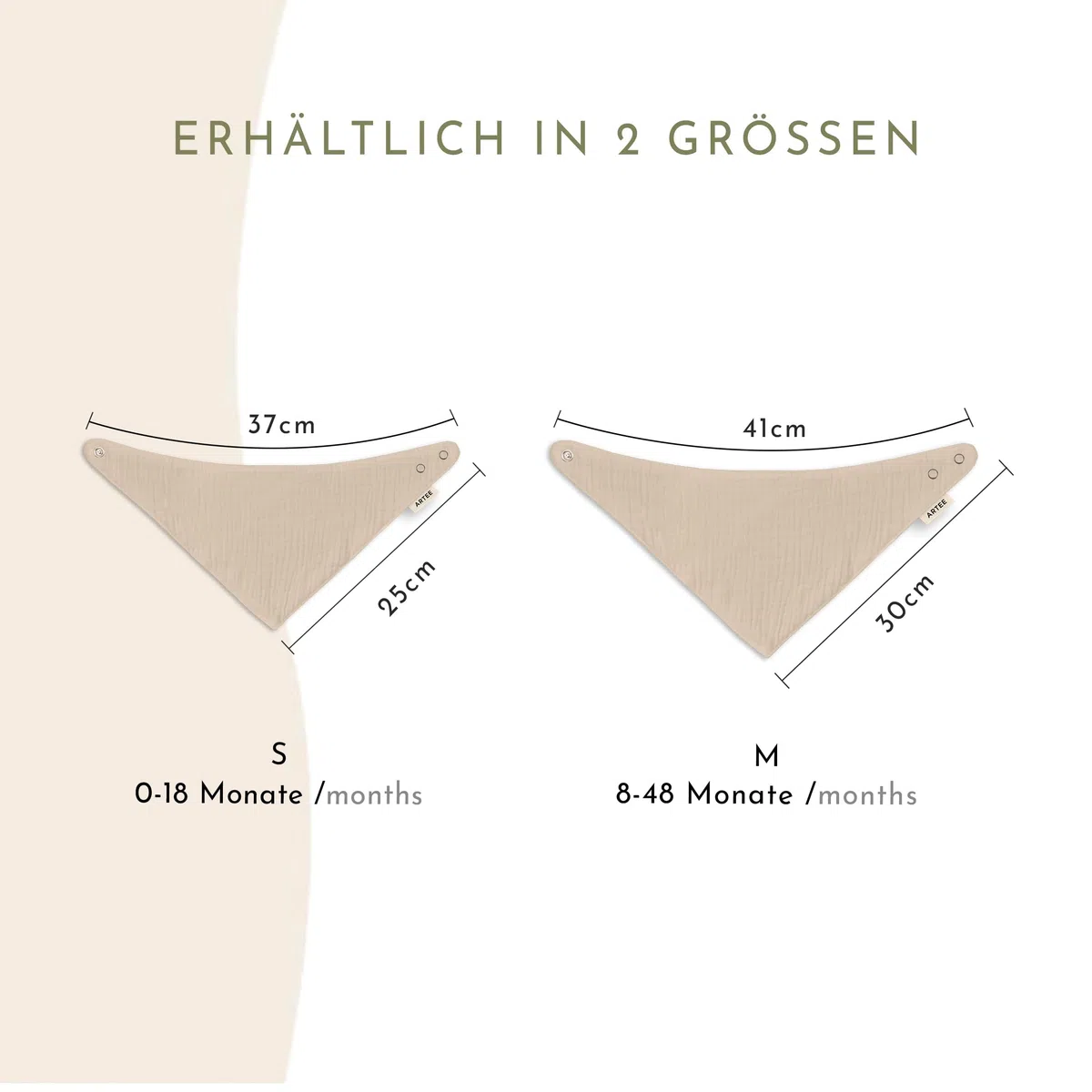 Besticktes Halstuch Dreieckstuch aus Musselin Gaze 100% Baumwolle Stickerei für Babies und Kleinkinder in 2 Grössen erhältlich, mit Namens Personalisierung, Personalisiert