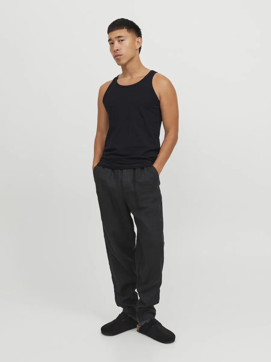JACK & JONES Male Tanktop 2er-Pack Einfarbig Tanktop