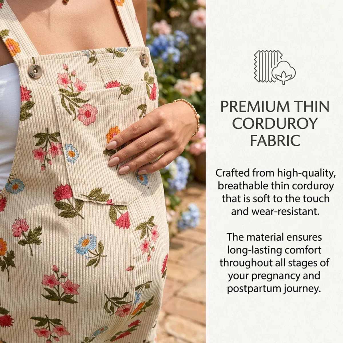ENEN Umstandslatzhose Kurz Damen Sommer - Dünner Cord Umstands Jumpsuit mit Verstellbaren Trägern, Locker Maternity Overalls Ärmellos Schwangerschaftshose Kurz mit Taschen
