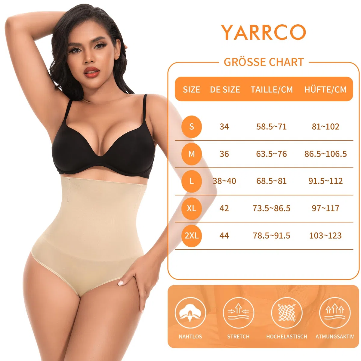 YARRCO Damen Unterhose Bauchweg Shapewear Miederslips Nahtlose Miederhose Hohe Taille Miederpants Body Shaper Slips Formende Unterwäsche Höschen