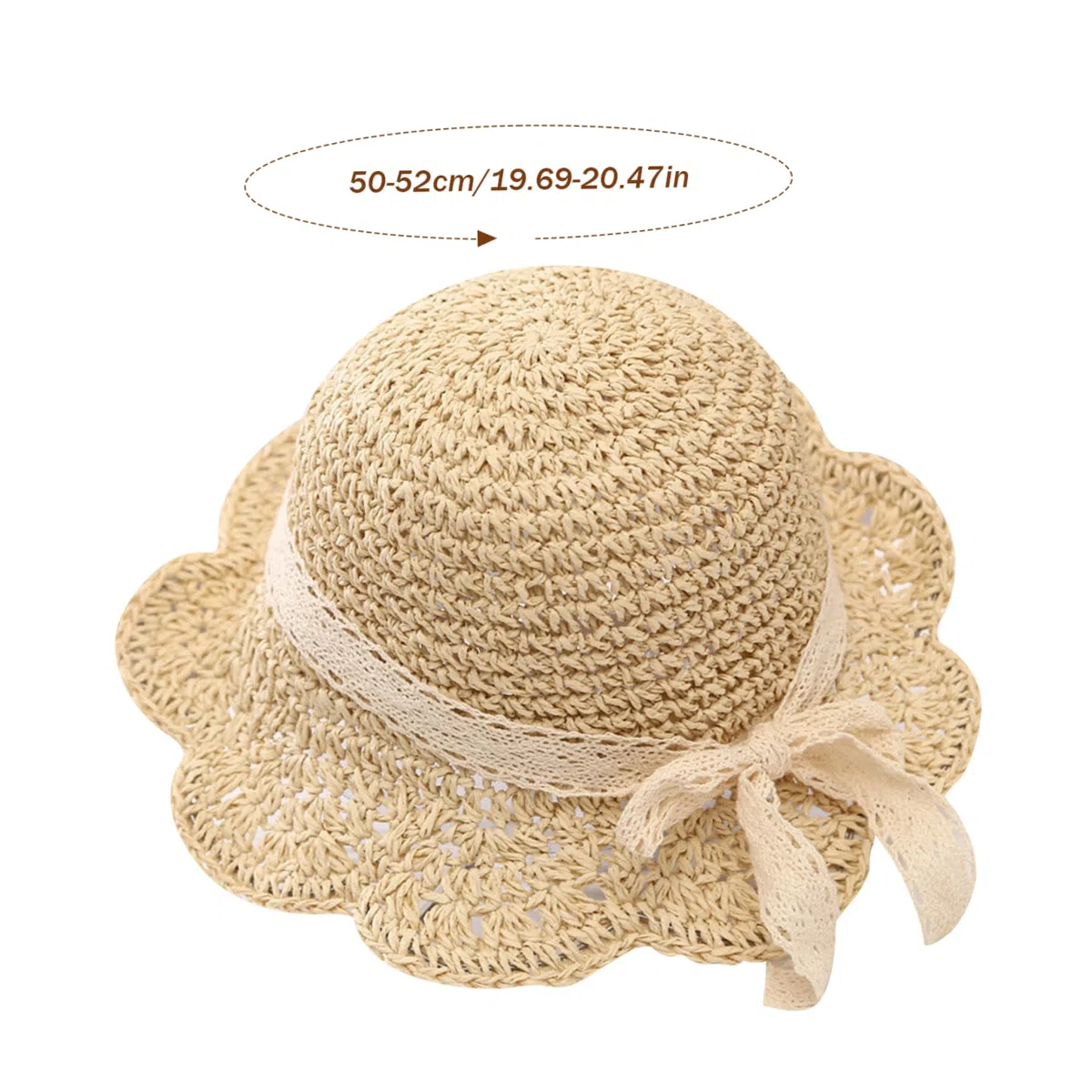Baby-Mädchen-Hüte mit Schleife, floraler Kleinkind-Strohhut, gewebte Kuppel, Kleinkind-Sonnenhut
