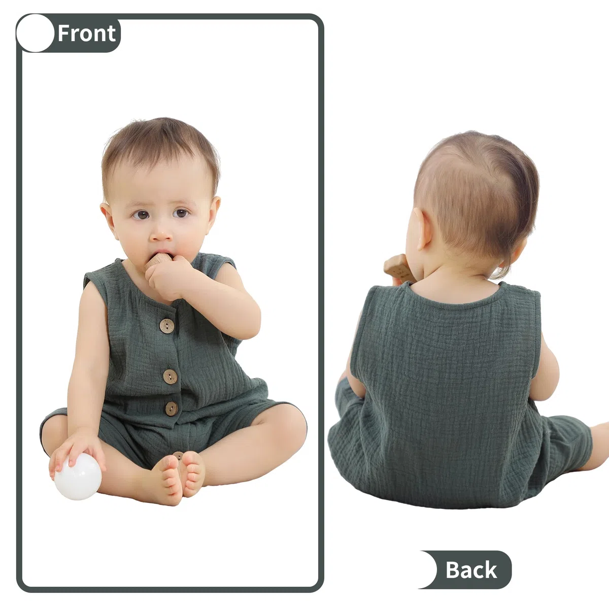 Unisex Neugeborene Jungen Mädchen Baumwolle Ärmelloser Strampler Sommerkleidung Body Outfits, 0-24 Monate