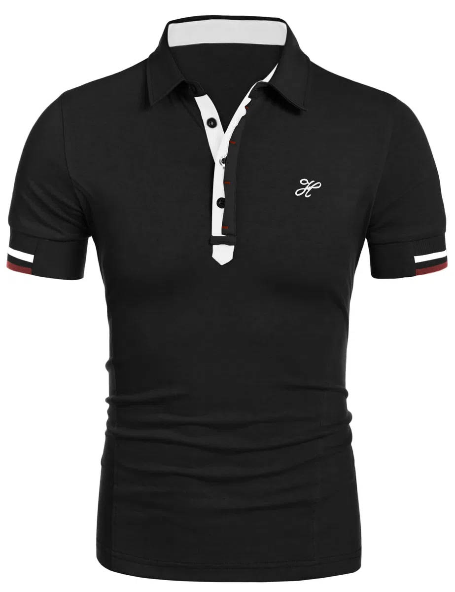 COOFANDY Poloshirt Herren Kurzarm Golf T-Shirt Männer Polohemd Sommer Muscle Shirts Sports Polo Slim Fit