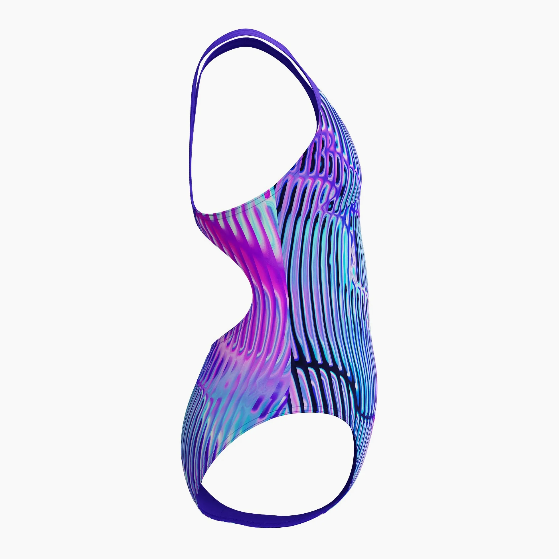 Speedo Digitaler Badeanzug für Mädchen, Spritzschutz, Blau / Violett