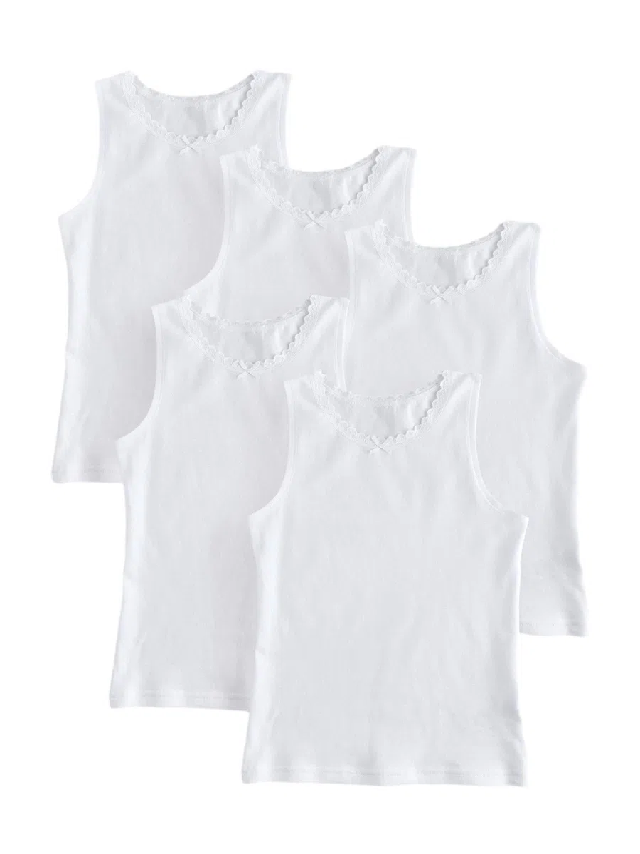 NEXT Mädchen Trägertops mit Spitze, 5er-Pack