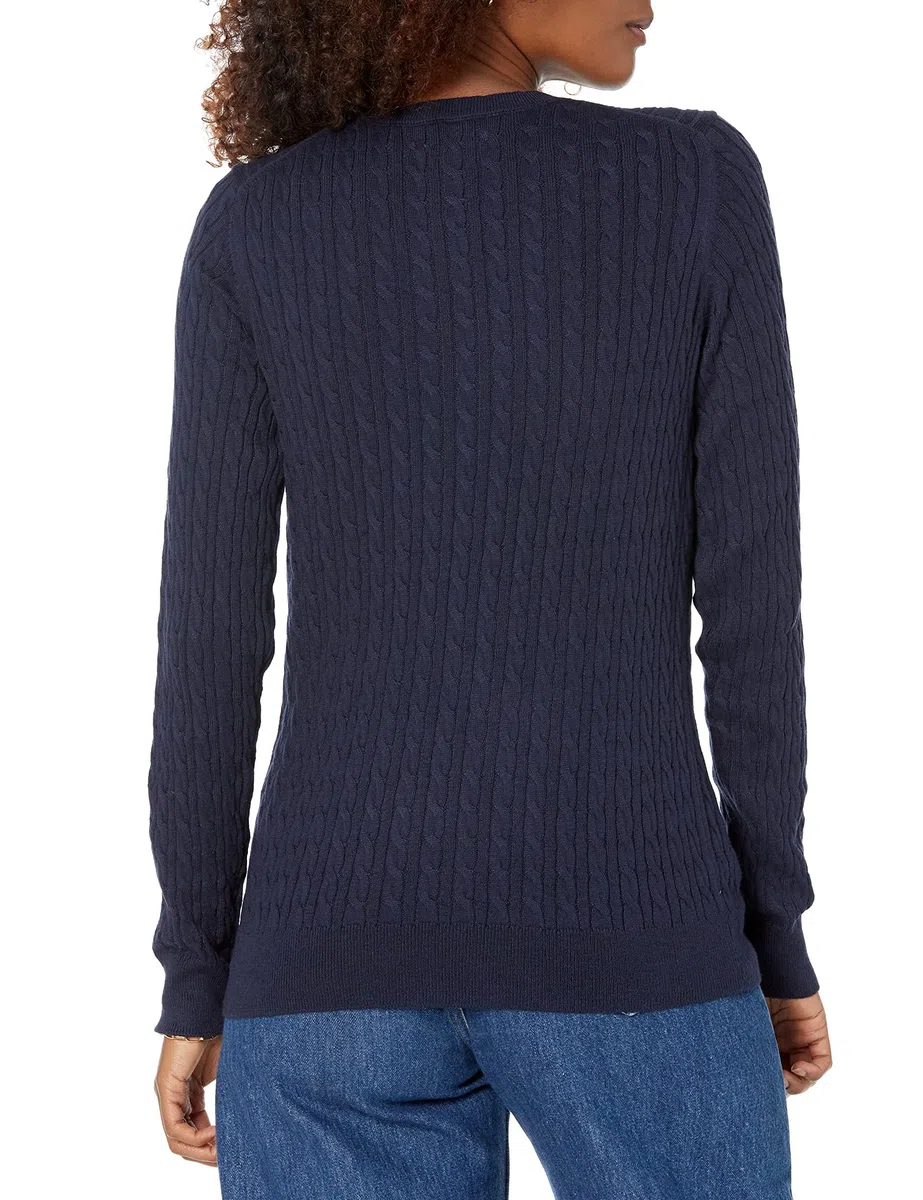Amazon Essentials Damen Leichter Langarmpullover Mit Zopfmuster