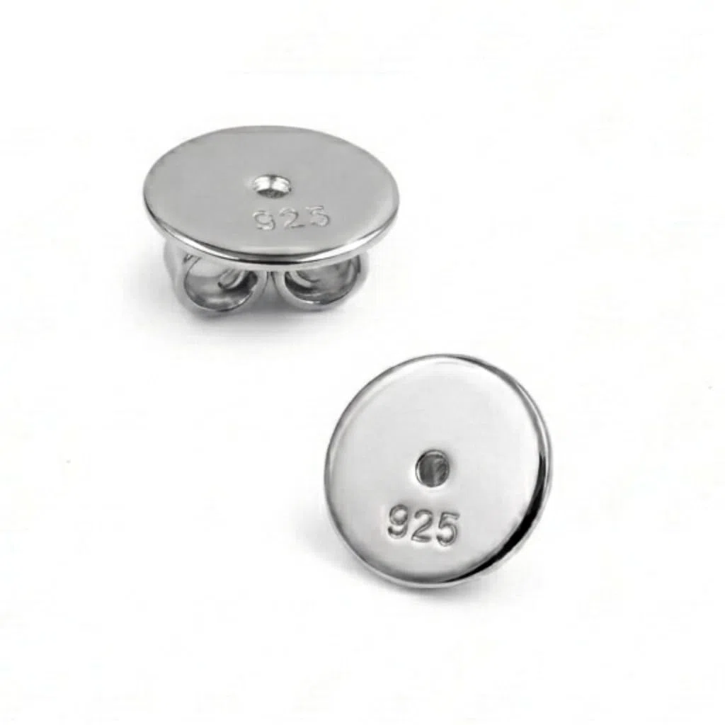 Ohrmutter Silber 925, 8 mm XL, für große Ohrlöcher und schwere Ohrstecker