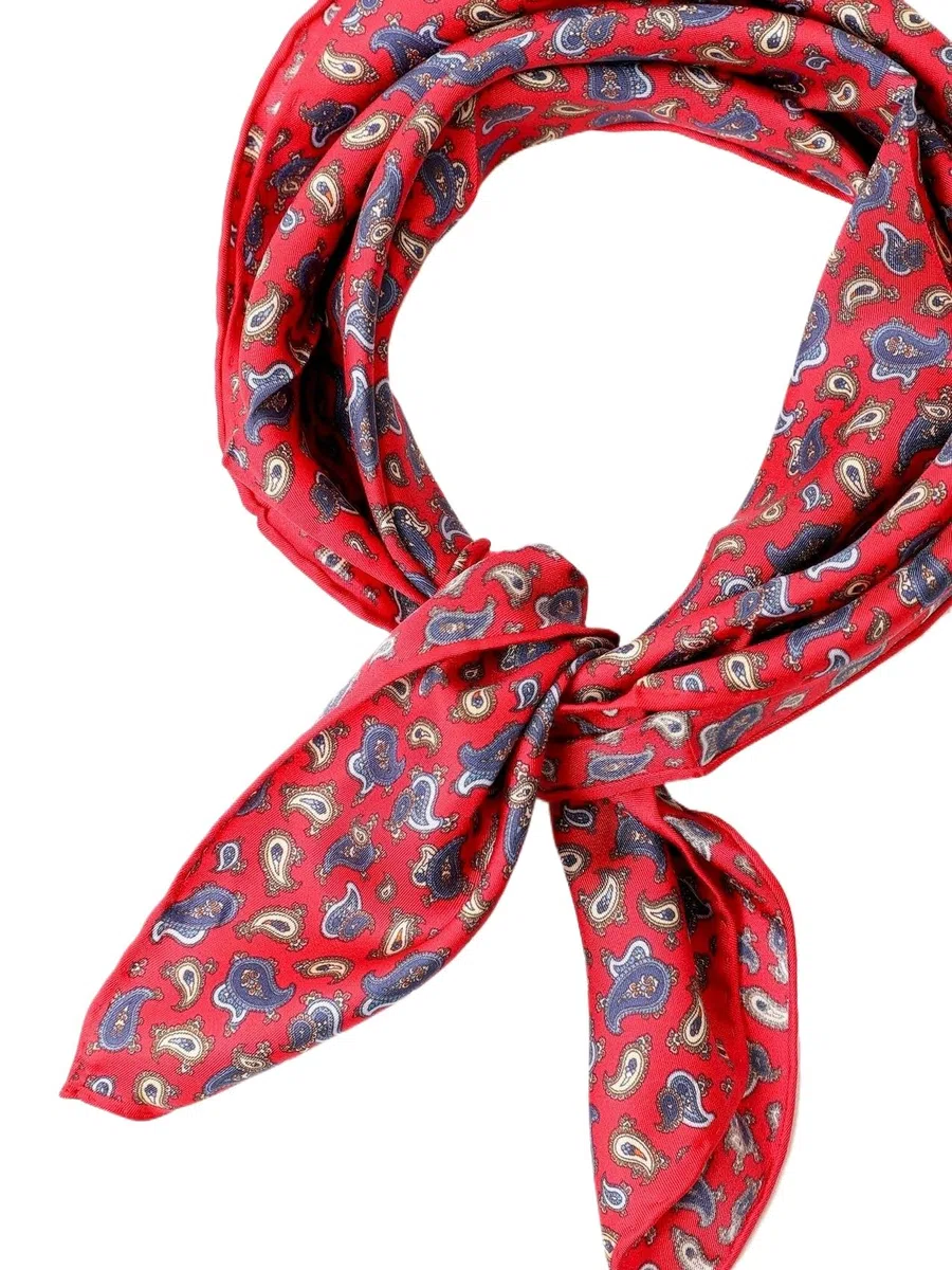 Unisex handrolliertes SeidenHalstuch Seide Nickituch Bandana für Damen Herren