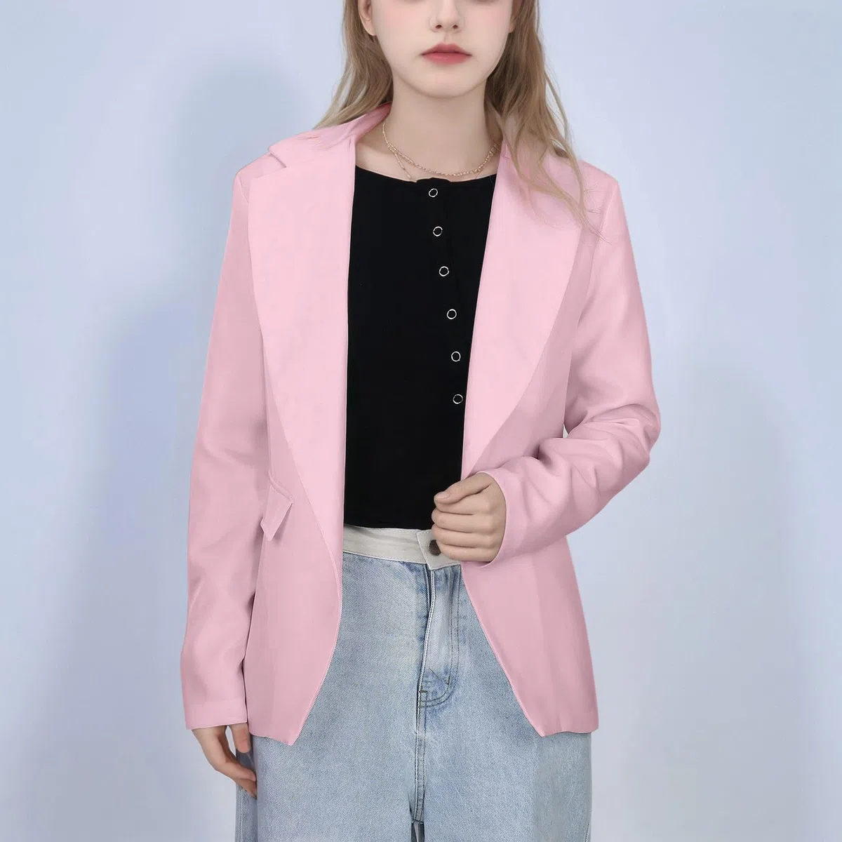 Generisch Mädchen Einfarbig Formale Revers Anzug Mantel Button Down Lange Seelve Blazer Anzug Jacke Für Kinder