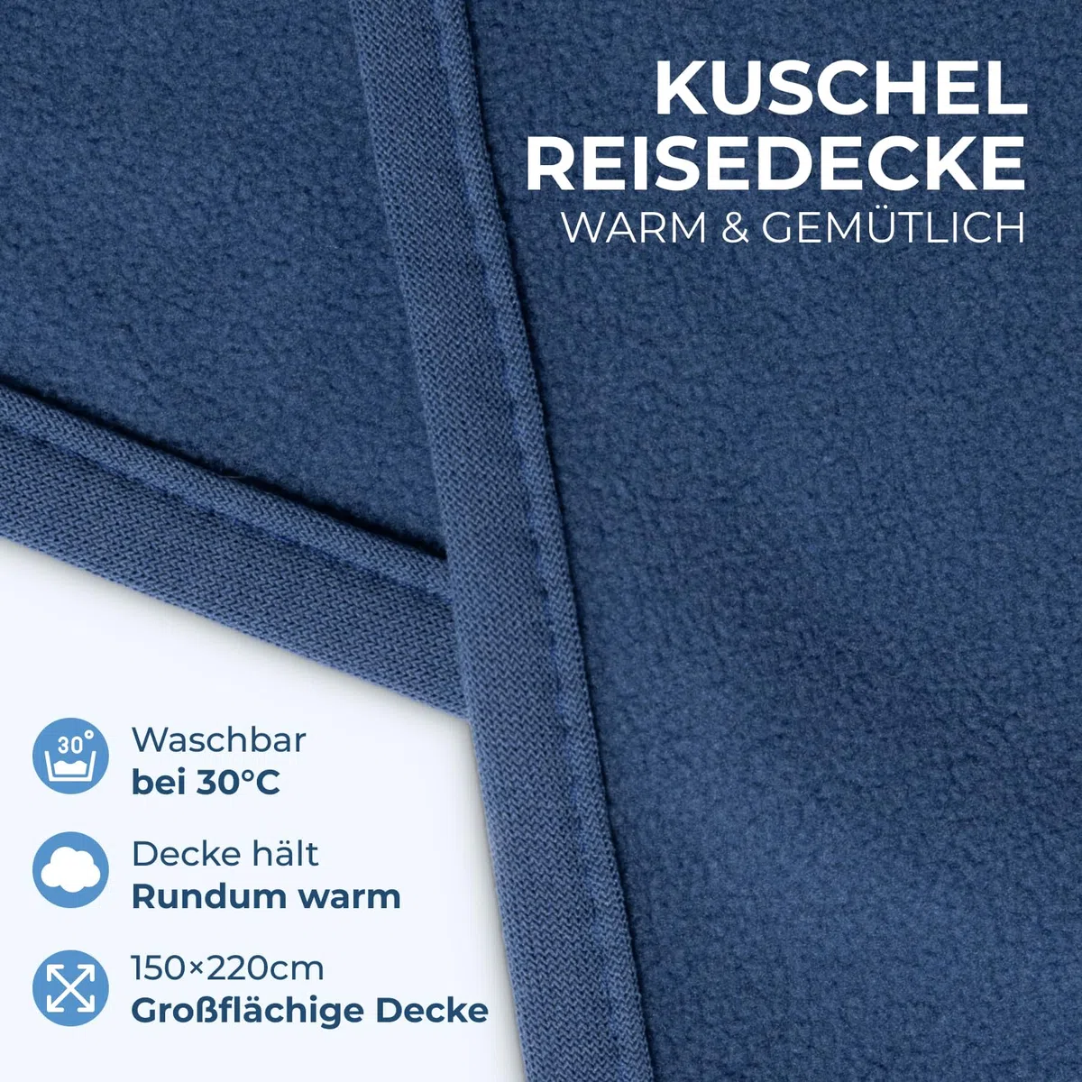 STYNGARD Reisedecke weich - Kuschel Camping Decke warm aus Fleece [450g] - Reisedecke Flugzeug [150 x 200cm] kompaktes Packmaß Modell Copenhagen