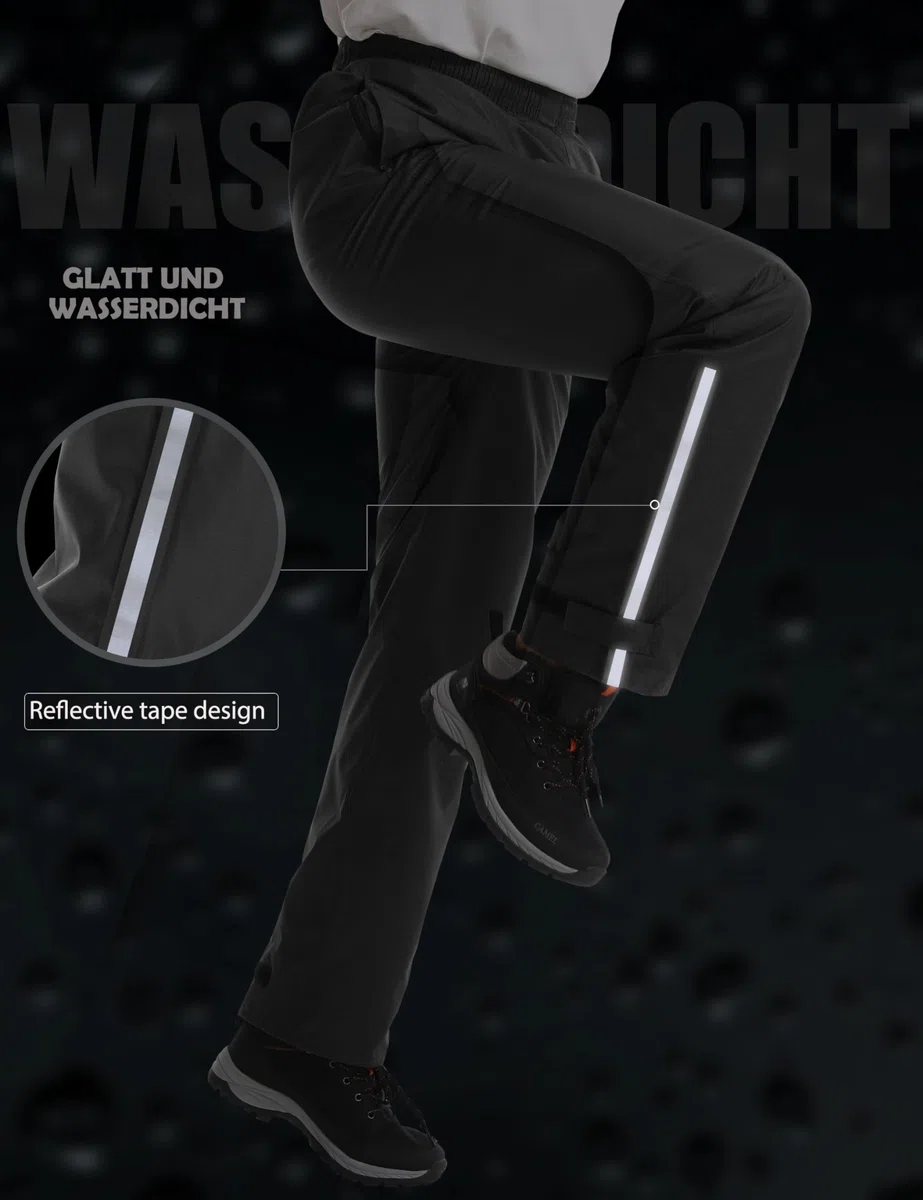 Coutyuyi Regenhose für Herren wasserdichte Leichte Winddichte Outdoorhose zum Wandern Camping Golf