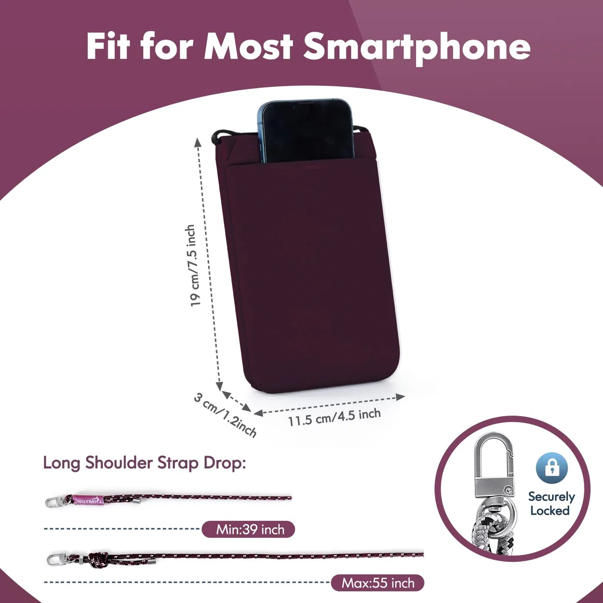 SIMTOP Leichte Handy Umhängetasche, RFID & Viele Fächer ROT | Wasserdichter RFID-Brustbeutel: Kompakte Handy-Umhängetasche für Reisepass, Karten & sicheres Reisen. Leicht und praktisch