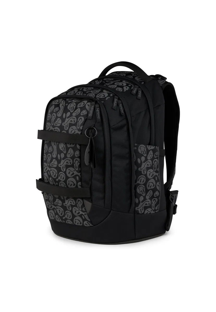 Satch Pack Set Schulrucksack-Set, 4-teilig ab 5. Klasse ergonomisch 30L Stauraum mit Schlamperbox Trinkflasche Sportbeutel Blurry Faces - Schwarz