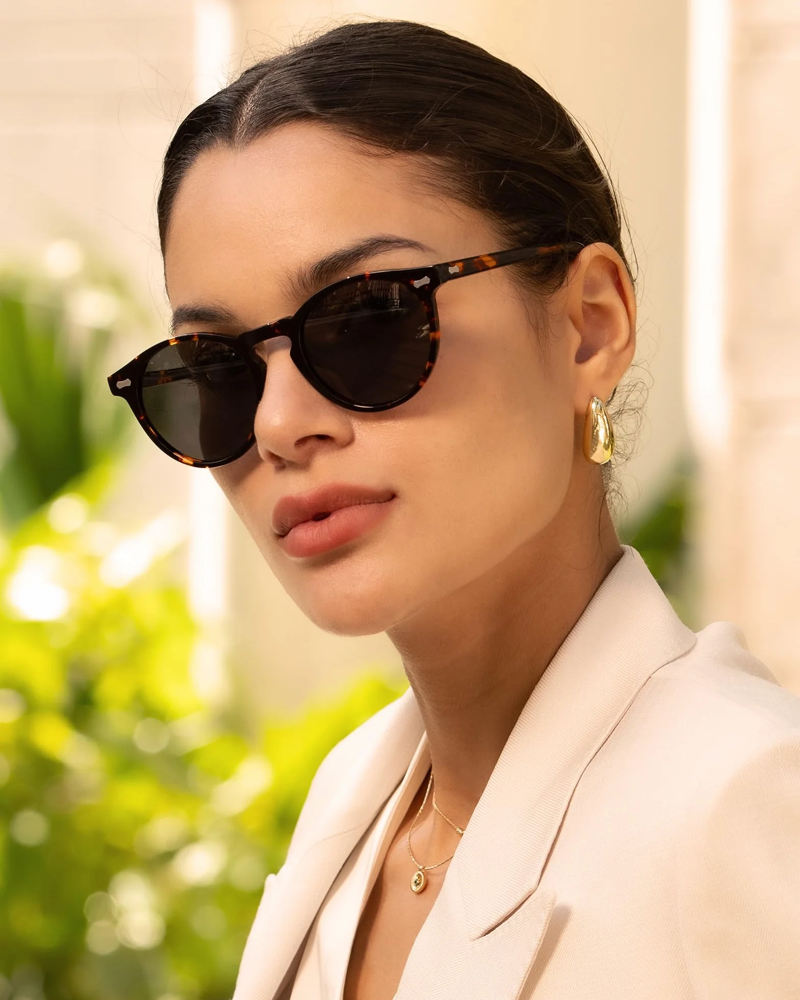 CARFIA Runde Sonnenbrille für Damen Polarisierte Frauen Sunglasses mit 100% UV Schutz