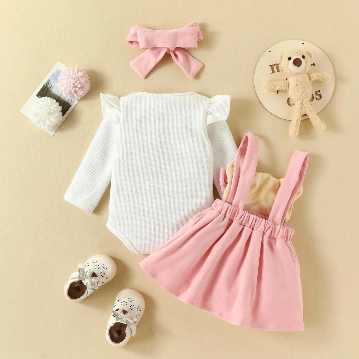 Zukmuk Babykleidung Neugeborene Baby Body+Rock+Stirnband Baby Mädchen Set Kleidung Baby Kleidung Mädchen 0-6 Monate
