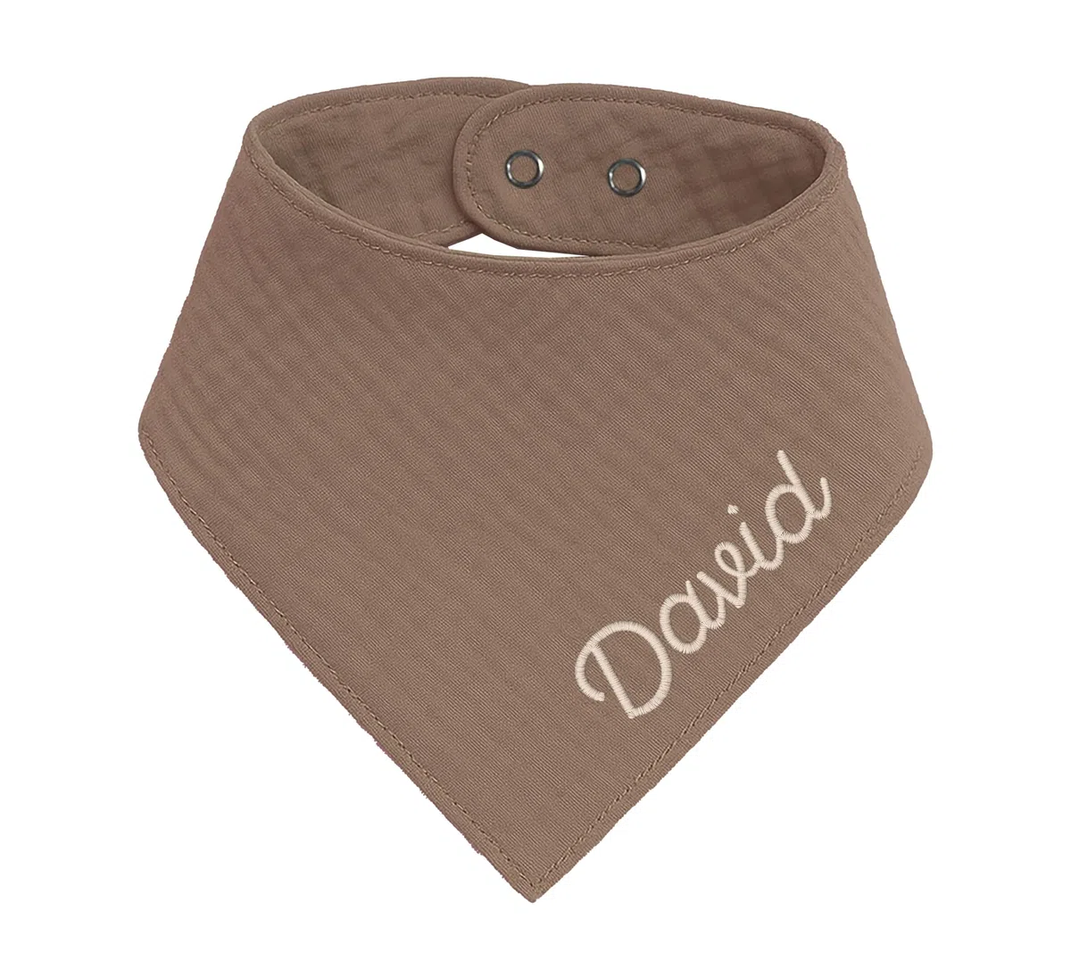 Besticktes Halstuch Dreieckstuch aus Musselin Gaze 100% Baumwolle Stickerei für Babies und Kleinkinder in 2 Grössen erhältlich, mit Namens Personalisierung, Personalisiert