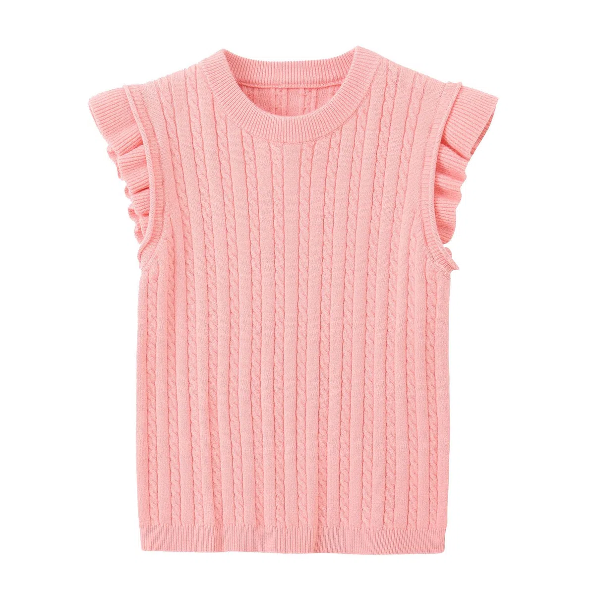 2025 - Kleinkind-Jungen/Mädchen, Rüschenweste, Pullover, ärmellos, warm, Strickwaren, Tops, warmer Ganzkörperanzug für Babys
