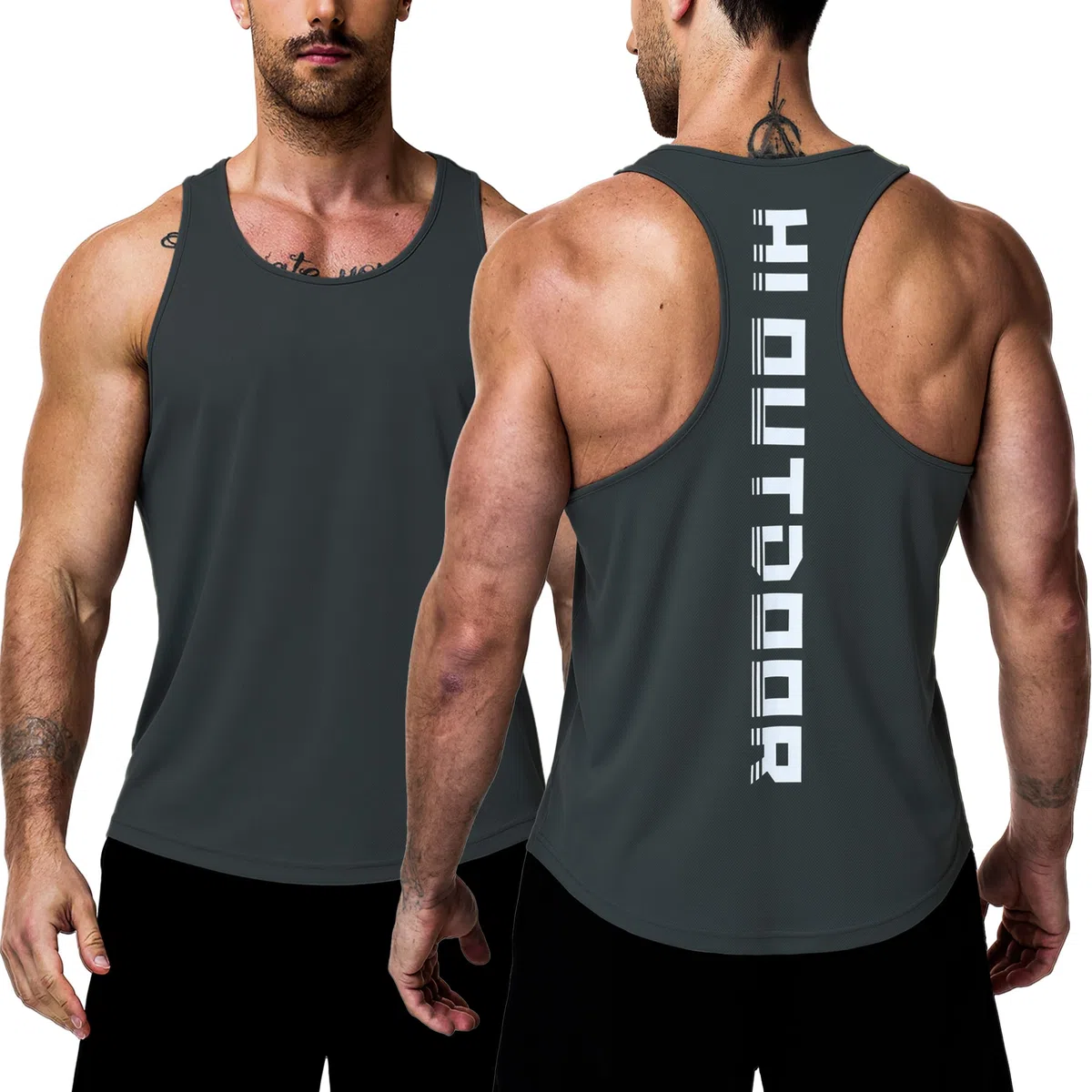 Hioutdoor Tank Top Fitness Herren 3er Pack Ärmelloses T Shirts Atmungsaktive Achselshirt Schnelltrocknend Atmungsaktiv Laufshirt Tanktop Gym Training Workout Muskelshirts Sleeveless Funktionsshirt
