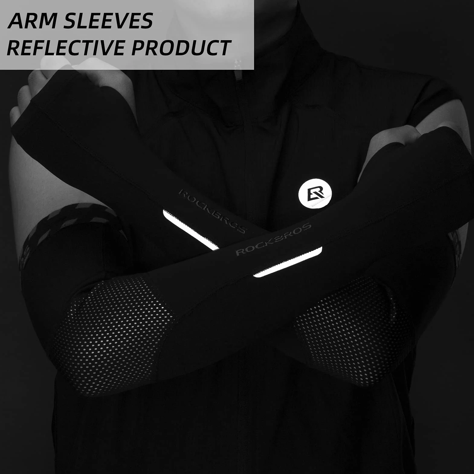ROCKBROS Ärmlinge Unisex Arm Sleeves Rutschfest Armwärmer UV Sonnenschutz Winddicht Warm für Radsport Wandern Laufen Outdoor S-3XL