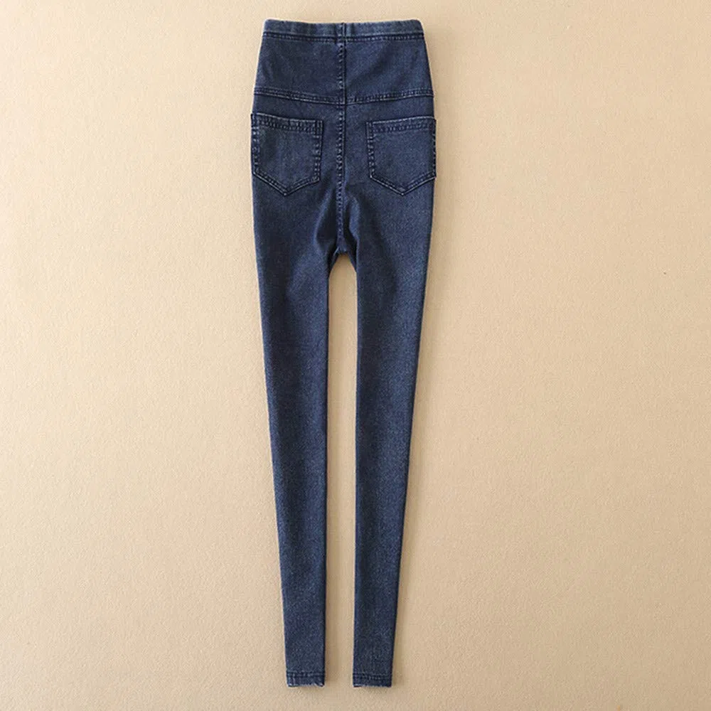 Super Elastisch Umstandsjeans, Denim Leggings für Schwangerschaft Damen Schwangerschaftsjeans Slim Umstands-Jeans Jeggins, Lange Hose für Damen, Umstandsmode, Hoher Bund