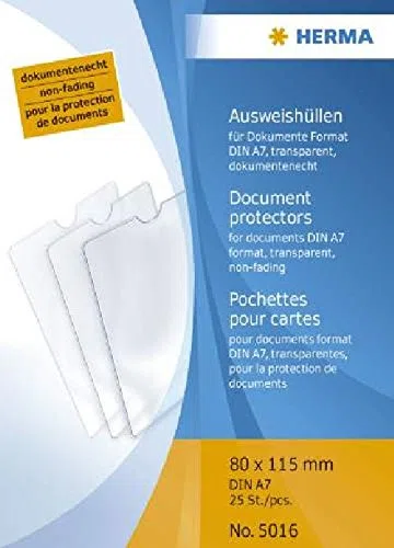 Ausweissteckhülle A7 tra HERMA 5016 80x115mm VE=25